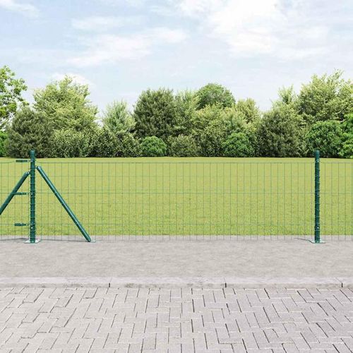 Zaun mit Pfosten Grün 0.4 x 50 m Stahl