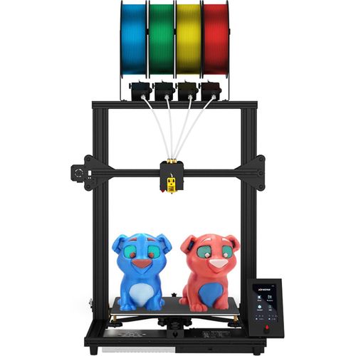 ZONESTAR Z8PM4 PRO FDM 3D-Drucker 300 x 300 x 400 mm Baubereich 4-IN-1-OUT Ganzmetall-Extruder Mix-Farbdruck mit 4,3-Zoll-TFT-LCD-Unterstuetzung Automatische Filamenterkennung Hohe Praezision fuer PLA/PLA+/PETG 1,75-mm-Filament Kompatibel mit Windows/Mac Betriebssystem/Linux-System