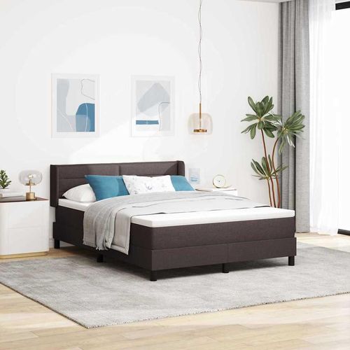 Boxspringbett Dunkelbraun 140 x 190 cm Stoff und Schaum