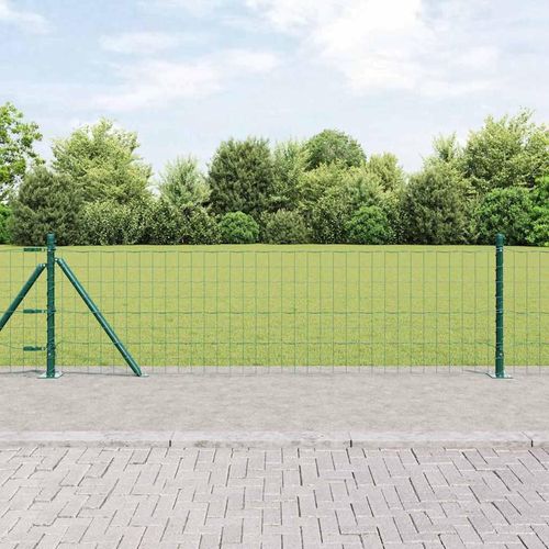 Zaun mit Pfosten Grün 0,4 x 10 m Stahl