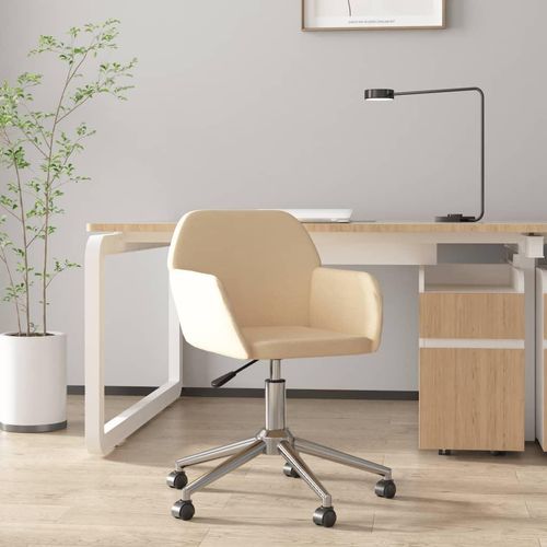 Bürostuhl Drehbar Creme Stoff