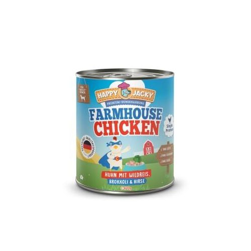 HAPPY JACKY Nassfutter Monoprotein Huhn und Reis 6x820 g