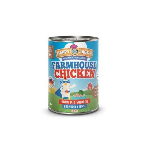 HAPPY JACKY Nassfutter Monoprotein Huhn und Reis 12x410 g
