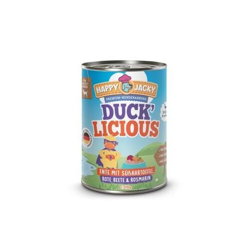 HAPPY JACKY Nassfutter Monoprotein Ente und Süßkartoffel 12x410 g