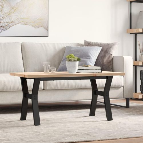 Couchtisch Y-Gestell 100x50x45,5 cm Massivholz Kiefer Stahl