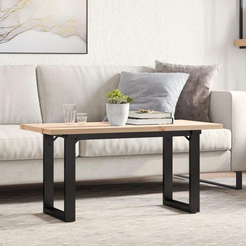 Couchtisch O-Gestell 100x50x45,5 cm Massivholz Kiefer Stahl