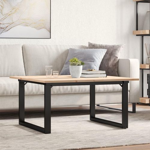 Couchtisch O-Gestell 90x90x45cm Massivholz Kiefer und Stahl