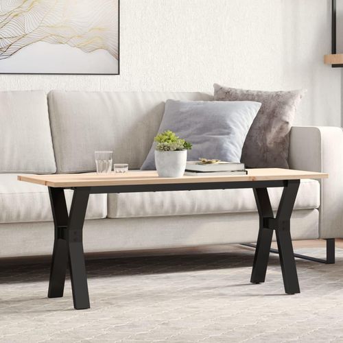 Couchtisch Y-Gestell 110x40x45 cm Massivholz Kiefer & Stahl