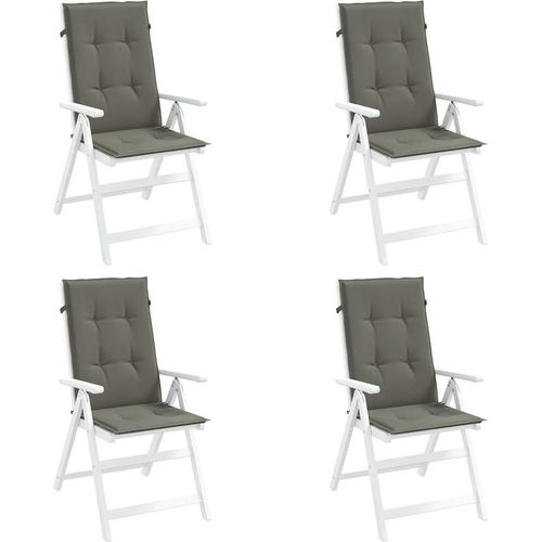 Hochlehner-Auflagen 4 Stk. Melange Dunkelgrau 120x50x4 cm Stoff