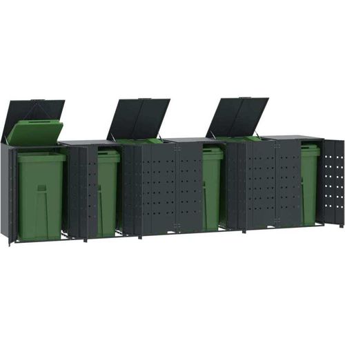 Mülltonnenbox für 6 Tonnen Anthrazit 414x79x117 cm Stahl