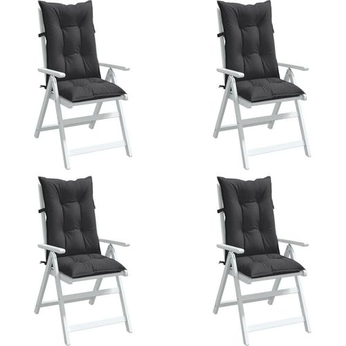 Hochlehner-Auflagen 4 Stk. Melange Anthrazit 120x50x7 cm Stoff