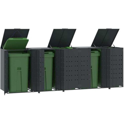 Mülltonnenbox für 5 Tonnen Anthrazit 345x79x117 cm Stahl