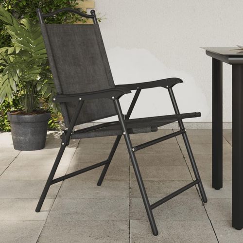 Schlichtes Klappbare Gartenstühle 8 Stk. Graumeliert Stahl und Textilene Campingstühle DE5005