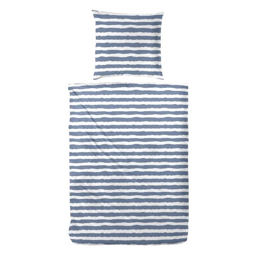 Bettwäsche STRIPE weiß/blau