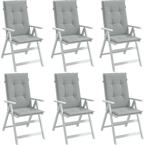 Hochlehner-Auflagen 6 Stk. Melange Hellgrau 120x50x4 cm Stoff
