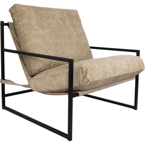 Sessel Designer Metallrahmen Extragroß Outdoor/Indoor Loungesessel Wohnzimmer Möbel Relax Sonnenliege Terrassen Abnehmbare Beige 80 x 78 x 70 cm