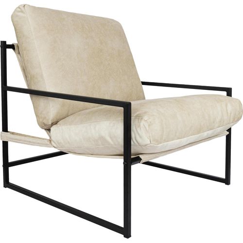 Sessel Designer Metallrahmen Extragroß Outdoor/Indoor Loungesessel Wohnzimmer Möbel Relax Sonnenliege Terrassen Abnehmbare Ecru 80 x 78 x 70 cm
