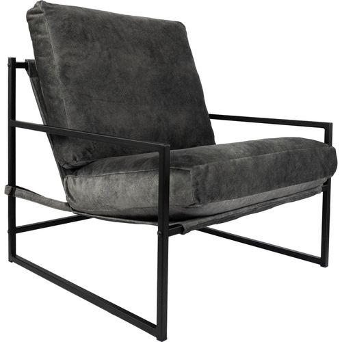 Sessel Designer Metallrahmen Extragroß Outdoor/Indoor Loungesessel Wohnzimmer Möbel Relax Sonnenliege Terrassen Abnehmbare Anthrazite 80 x 78 x 70 cm