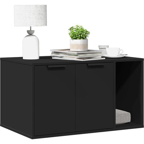 Katzenklo Schwarz 80x50x45 cm Holzwerkstoff