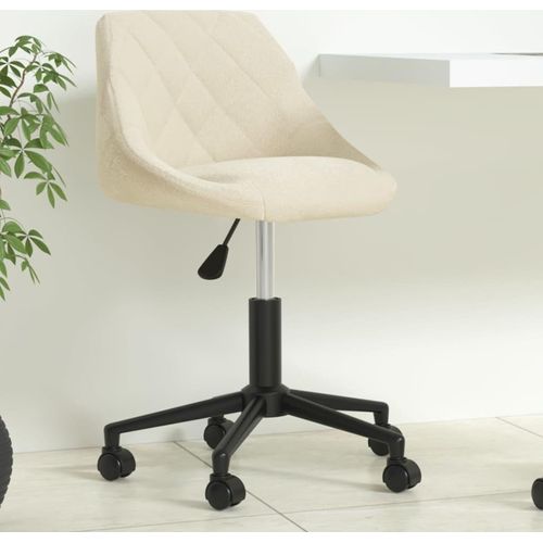 Bürostuhl Drehbar Creme Samt