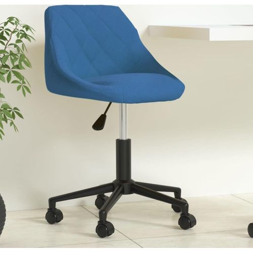 Bürostuhl Drehbar Blau Samt