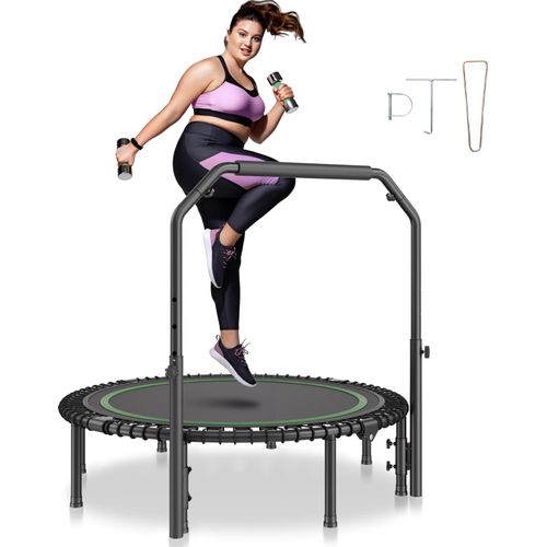 VEVOR Faltbares Mini-Trampolin Fitness-Rebounder 1295 mm 205 kg belastbares Tainingstrampolin, Rebounder Sport Trampolin Gartentrampolin mit 4-stufig höhenverstellbarem Griff & 42 Spanngurten