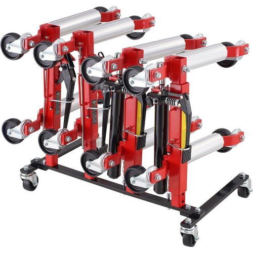 Hydraulischer Auto Dolly Rack - 4-Dolly Trolley Jack Stand Organizer - Autoheber Zubehör - Werkstattbedarf
