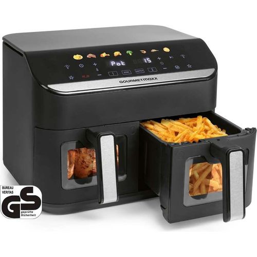 GOURMETmaxx 2-Kammer-Heißluftfritteuse 2 x 4,5 l - Multi-Color LED-Touchdisplay
