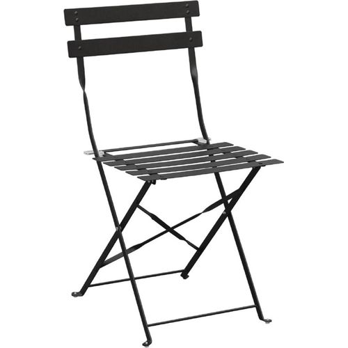 Bolero klappbare Terrassenstühle | Stahl | schwarz | 4 Stühle