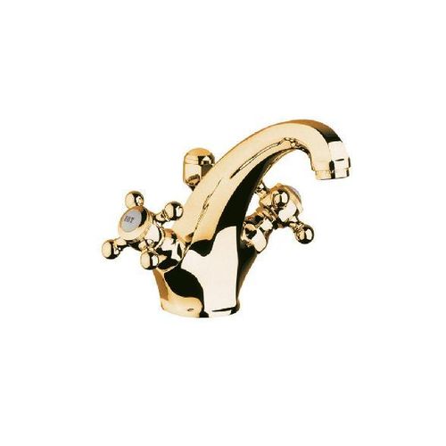 Kludi Adlon - Waschtischmischer mit zwei Hähnen, mit Ablauf, Gold 510104520