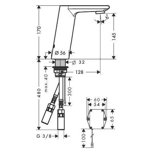 Hansgrohe Metris S - Elektronik-Waschtischmischer mit Temperaturregelung, Batteriebetrieb, Chrom 31100000