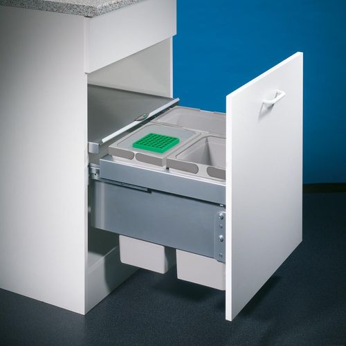 Naber, Cox® Base 1T 500-3. Abfallsammler, m. Biod., hellgrau, Höhe 360 mm - Mülleimer