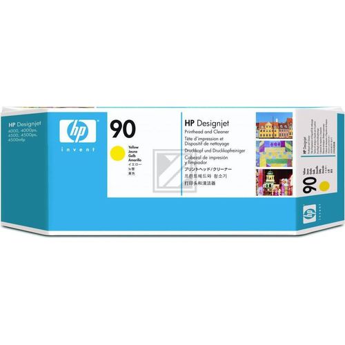 HP 90 Gelb DesignJet Druckkopf und Druckkopfreiniger