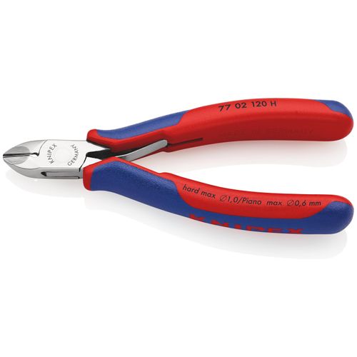 KNIPEX 77 02 120 H Elektronik-Seitenschneider mit eingesetzter Hartmetallschneide mit Mehrkomponenten-Hüllen 120 mm