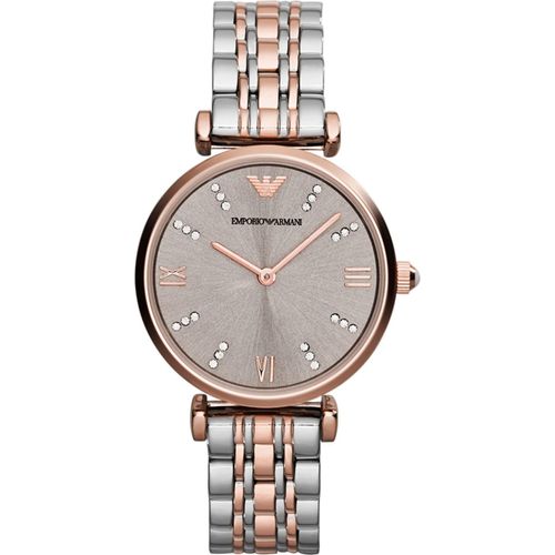 Emporio Armani AR1840 GIANNI T-BAR Uhr Damenuhr Edelstahl Bicolor