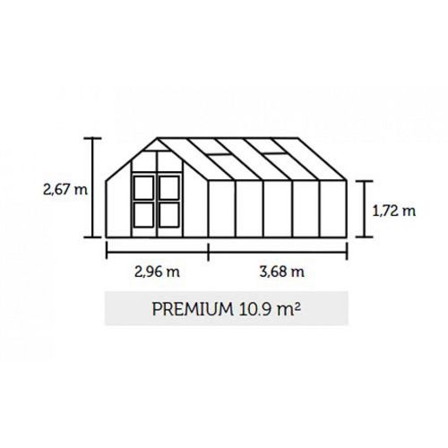 Gewächshaus Juliana Premium 10,9m² Alu silber 3mm Sicherheitsglas
