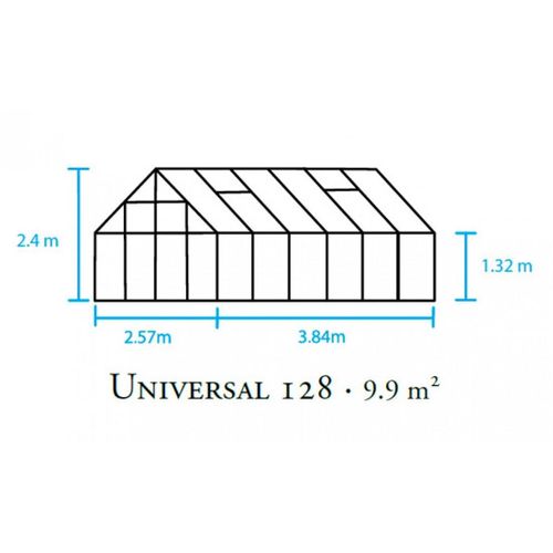 Gewächshaus Halls Universal 128 9,9m² Alu 6mm Doppelstegplatten