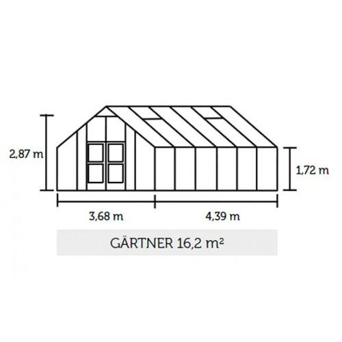 Gewächshaus Juliana Gärtner 16,2m² Alu anthrazit 3mm Sicherheitsglas