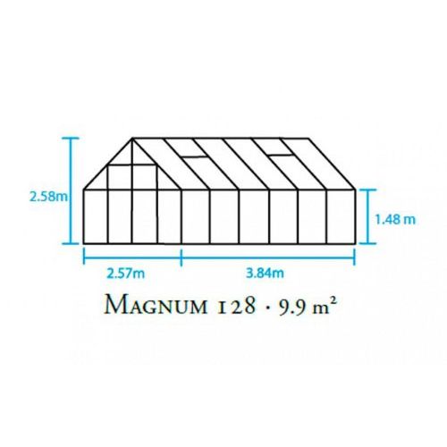 Gewächshaus Halls Magnum 128 9,9m² Alu 6mm Doppelstegplatten