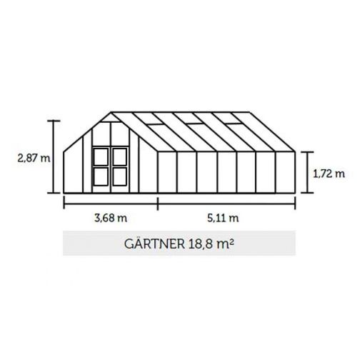 Gewächshaus Juliana Gärtner 18,8m² Alu anthrazit 3mm Sicherheitsglas