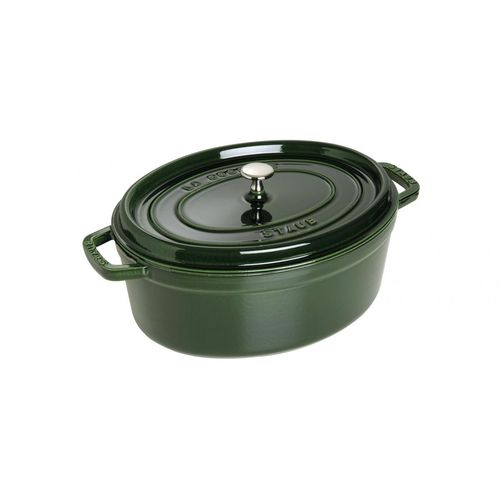 Staub La Cocotte 33cm oval, Basilikum-grün, Gusseisen