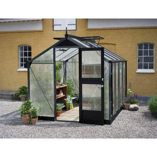 Gewächshaus Juliana Compact 8,2m² Alu anthrazit 3mm Sicherheitsglas