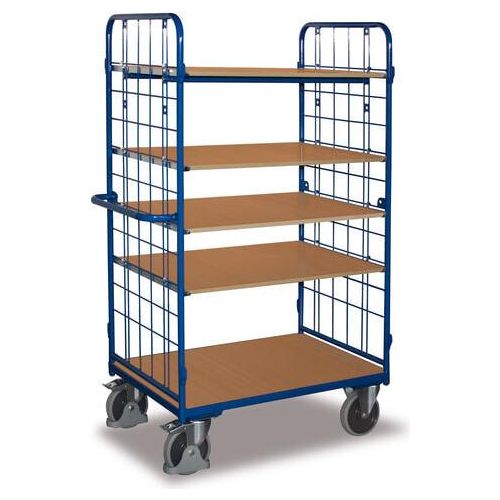 Etagenwagen - 2 Wände - 5 Etagen - (BxT) 700 x 1.000 mm - Traglast 500 kg