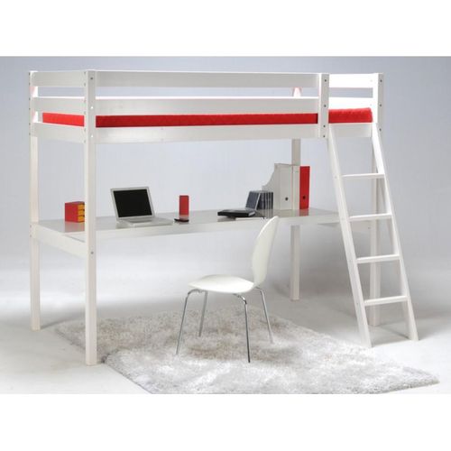 Hochbett ASPEN mit Schreibtisch / Hochbett 90x190 - Schwarz