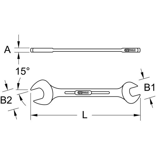 KS Tools BRONZEplus Doppel-Maulschlüssel 50x55 mm