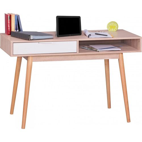 Konsole Sekretär Schreibtisch - Belimo XL - 120x79x45 cm Sonoma/Weiß