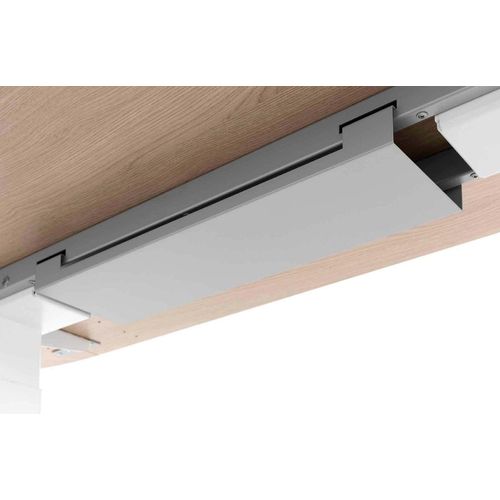Schreibtisch XB-Serie | inkl. Kabelwanne | C-Fuß | höheneinstellbar, Größe Tischplatte:160 x 80 cm, Farbe Tischplatte:Ahorn, Farbe Gestell:Silber