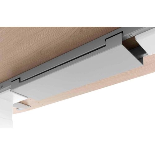 Schreibtisch XB-Serie | inkl. Kabelwanne | C-Fuß | höheneinstellbar, Größe Tischplatte:180 x 80 cm, Farbe Tischplatte:Ahorn, Farbe Gestell:Silber