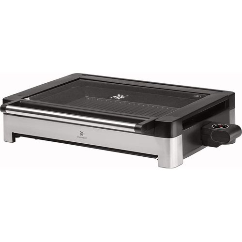 WMF Lono Elektro Tischgrill mit Glasdeckel, beschichtete Grillplatte, 2200 Watt, edelstahl matt