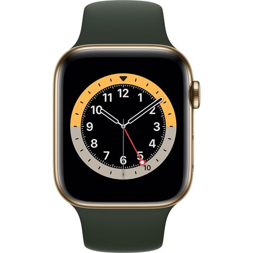 Apple WATCH Series 6 44mm GPS+Cellular Edelstahlgehäuse Gold Sportarmband Grün